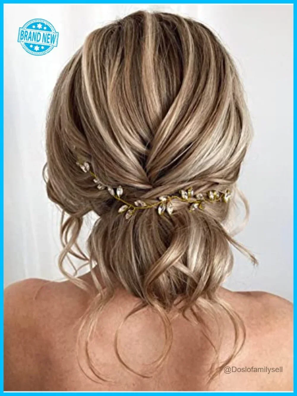 Crystal Rhinestone Wedding Hair Vine Gold Bridal Headpiece